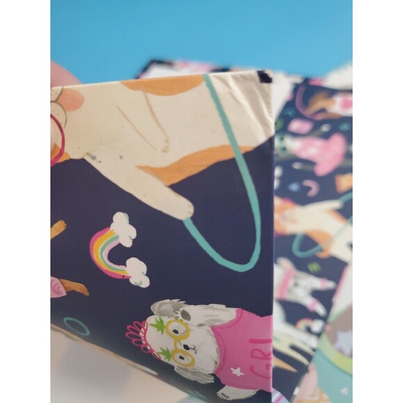 2 Pocket Folder 3 Prong Plastic Novelty Print Cat Dogs Greenroom - Picture 8 of 9